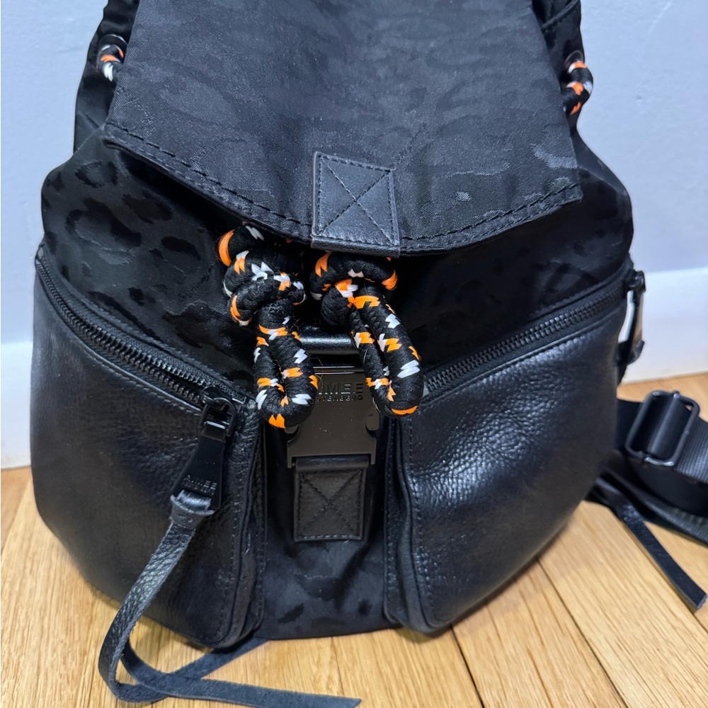 Aimee Kestenberg Sky High Leopard Pring Black Backpack